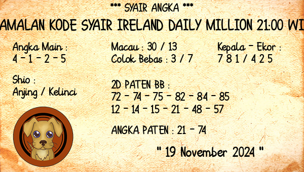 Prediksi Ireland Daily Million 21:00 WIB