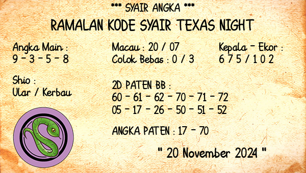 Prediksi Texas Night